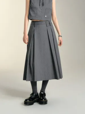 Asymmetric Gray Skirt SOM0090