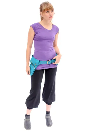 Asymmetrical pocket belt turquoise