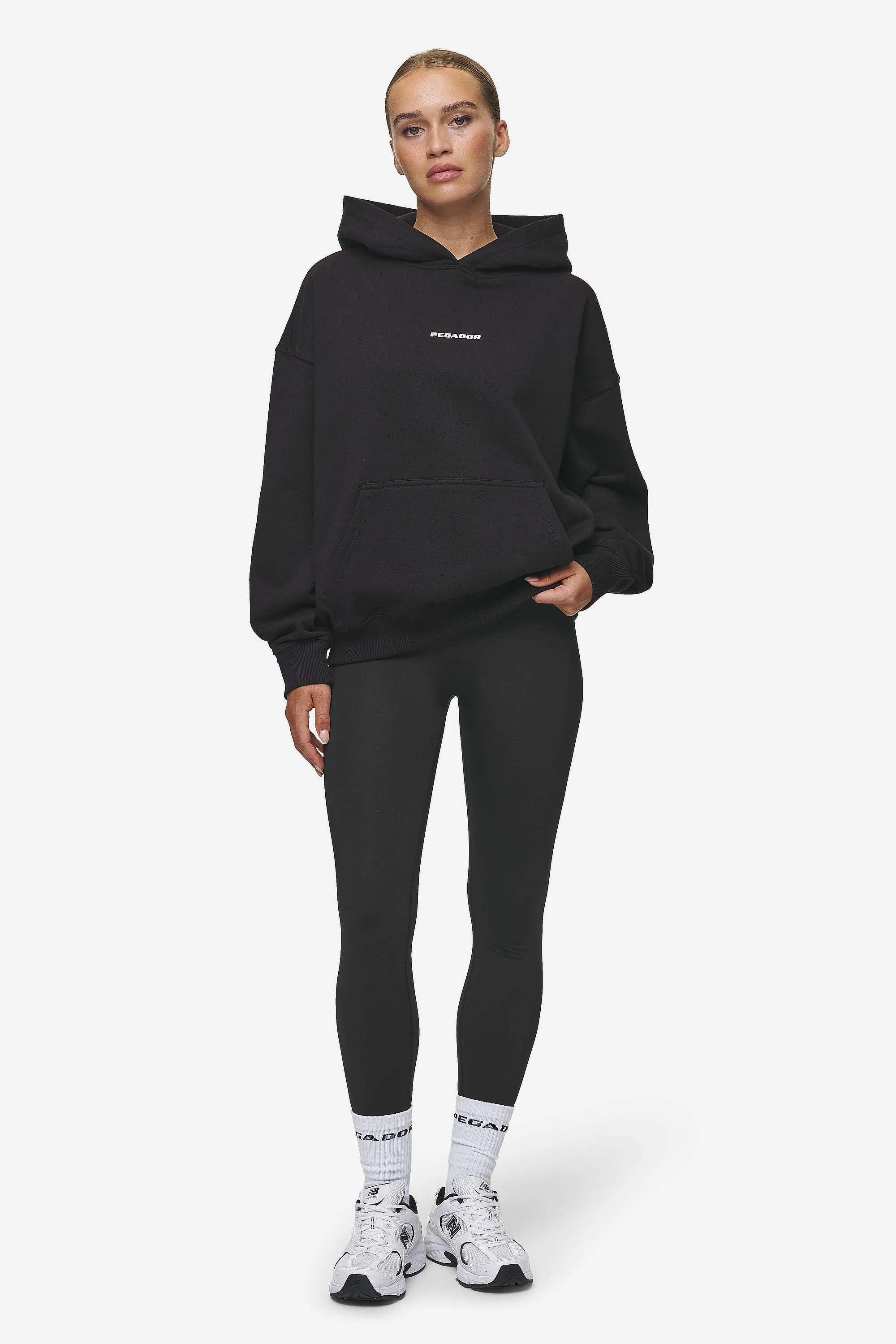 Atna Logo Oversized Hoodie Black White