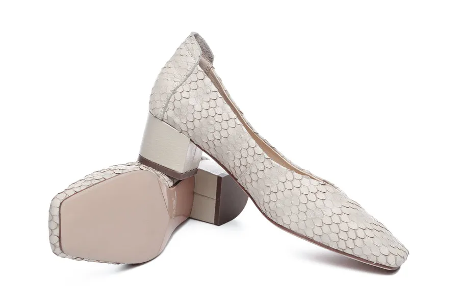 Australian Shepherd Leather Low Block Heel Women Sonja