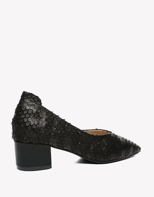 Australian Shepherd Leather Low Block Heel Women Sonja