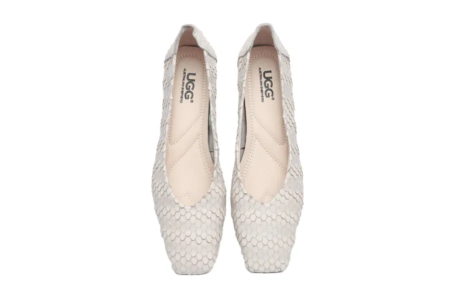 Australian Shepherd Leather Low Block Heel Women Sonja