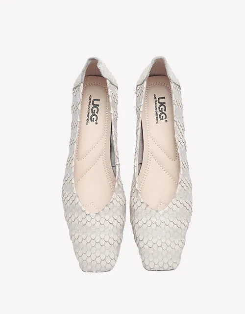 Australian Shepherd Leather Low Block Heel Women Sonja