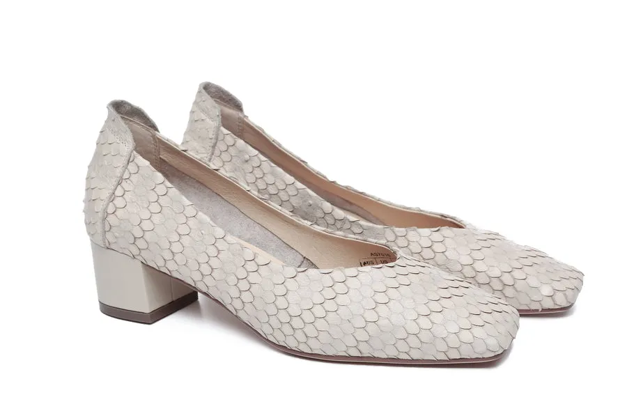 Australian Shepherd Leather Low Block Heel Women Sonja