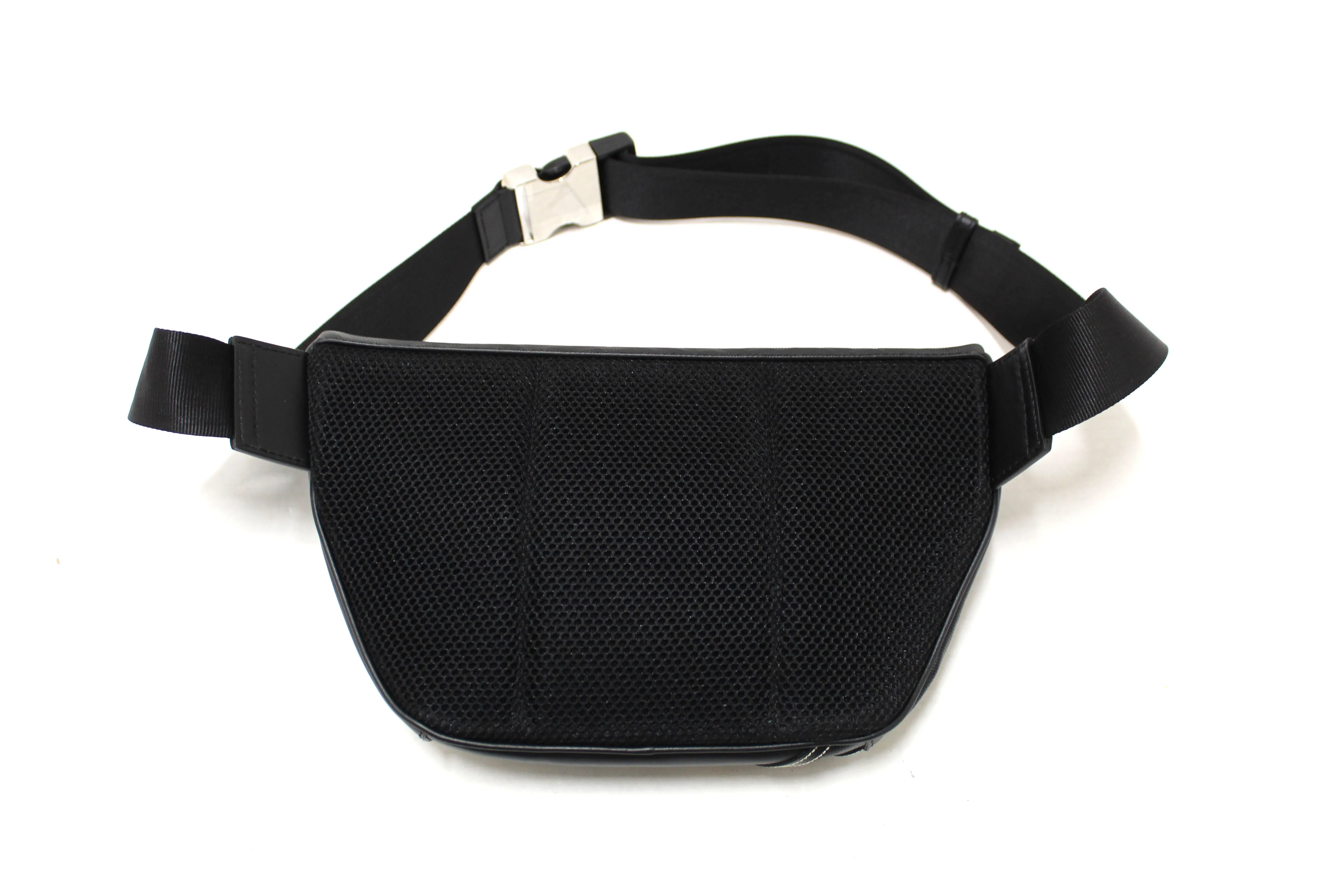 Authentic NEW Fendi Black Leather Shadow Diagonal Belt Bag