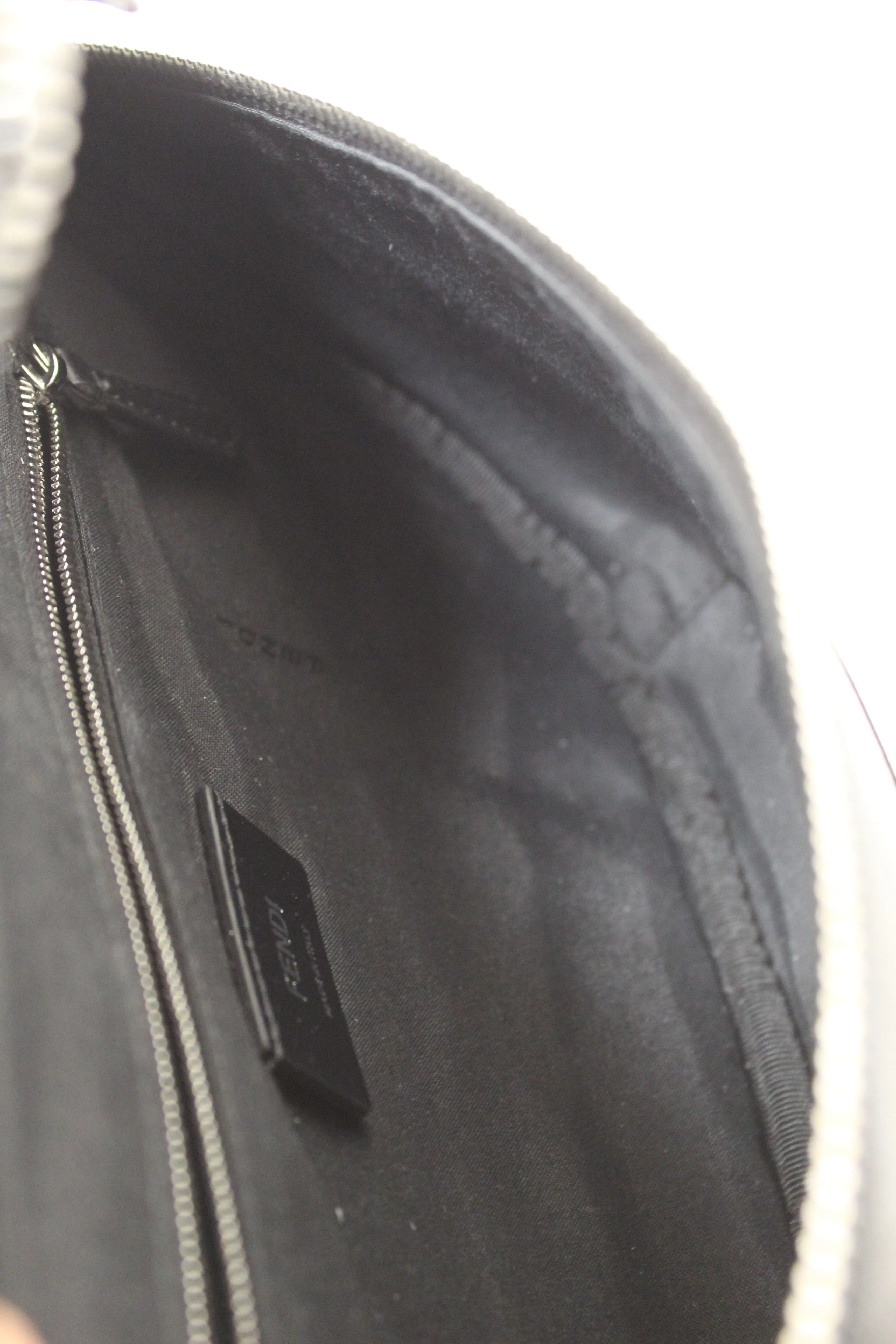 Authentic NEW Fendi Black Leather Shadow Diagonal Belt Bag
