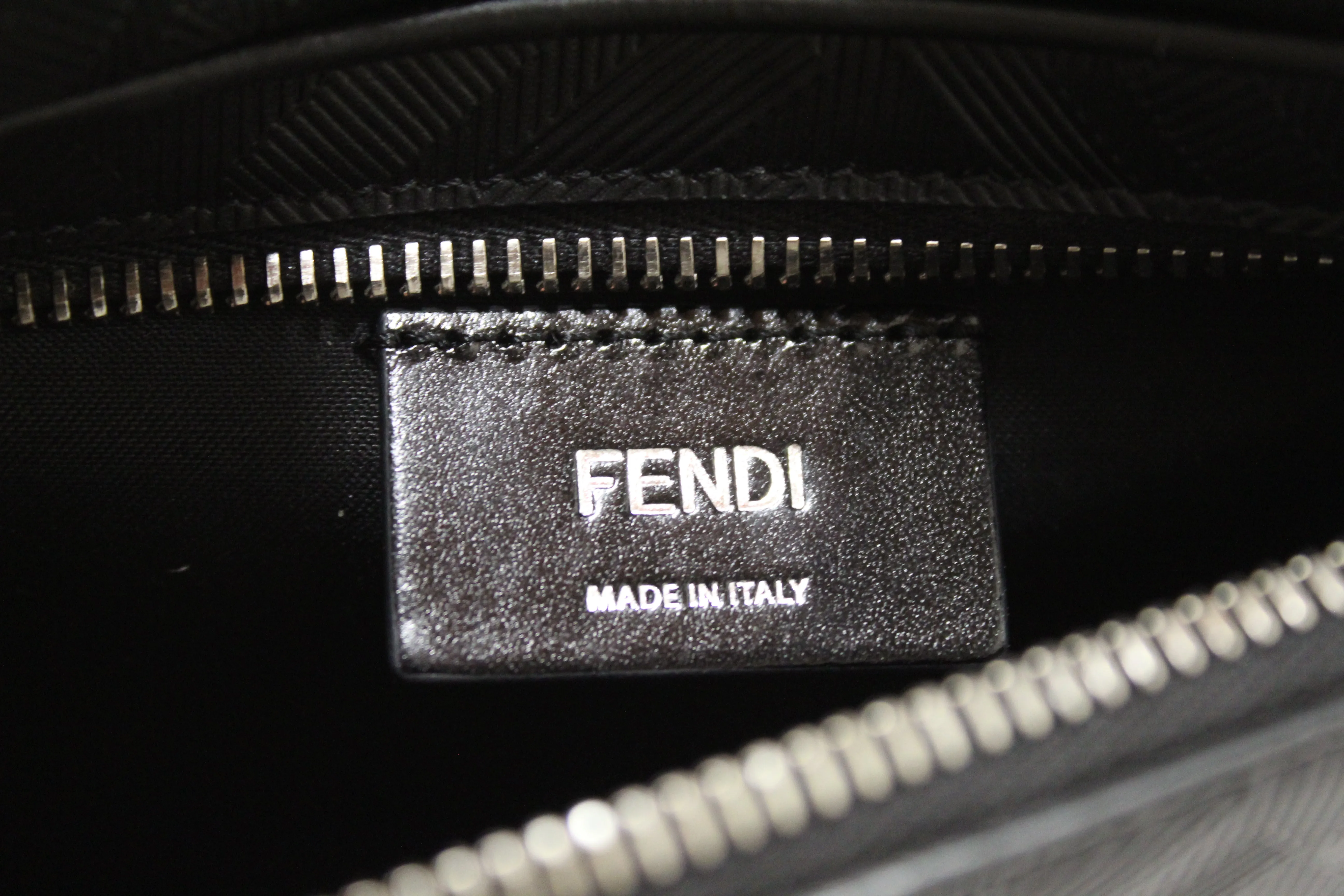 Authentic NEW Fendi Black Leather Shadow Diagonal Belt Bag
