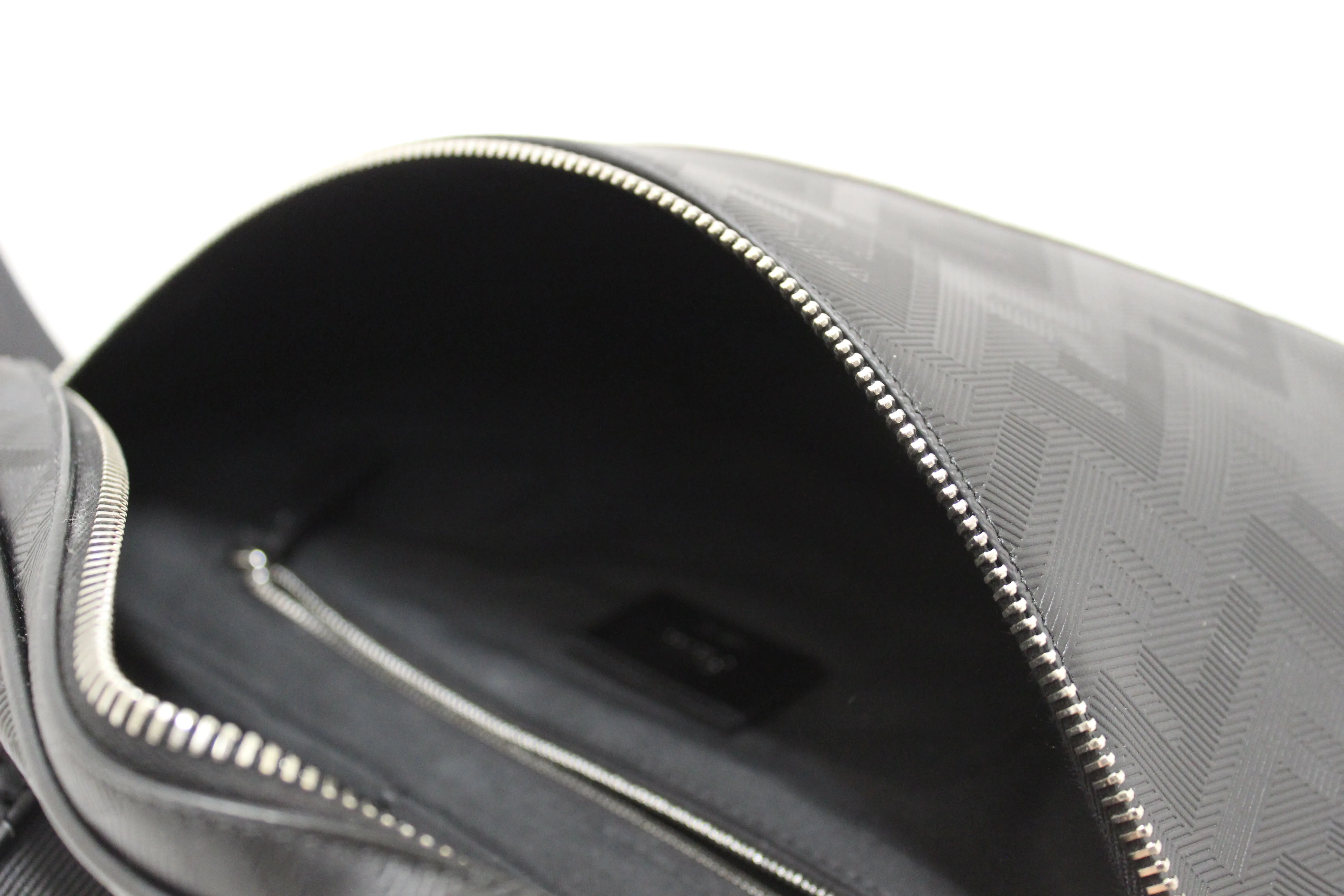 Authentic NEW Fendi Black Leather Shadow Diagonal Belt Bag
