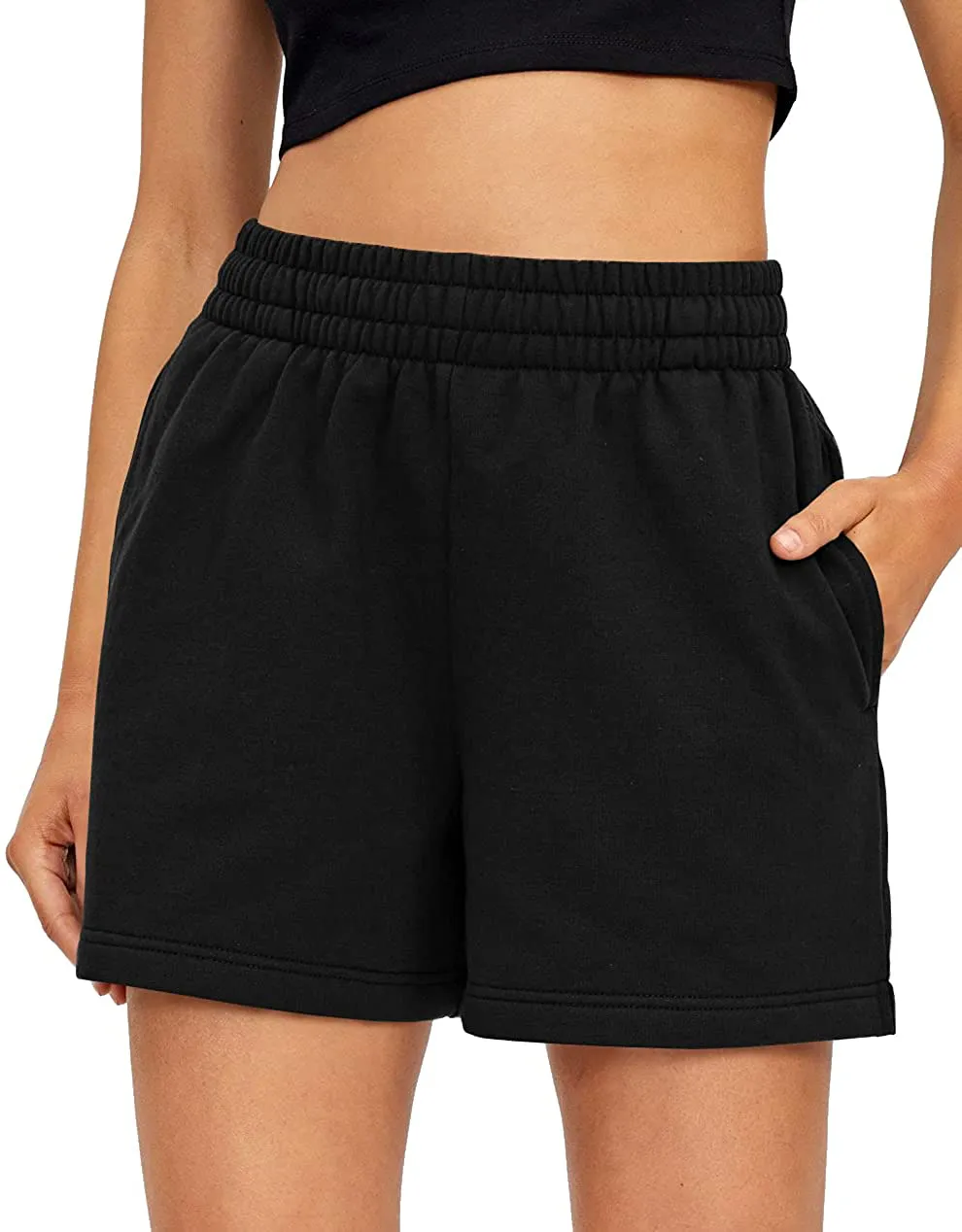 AUTOMET Womens Shorts Casual Summer Drawstring Comfy Sweat Shorts Elastic High Waist Running Shorts Yoga Shorts