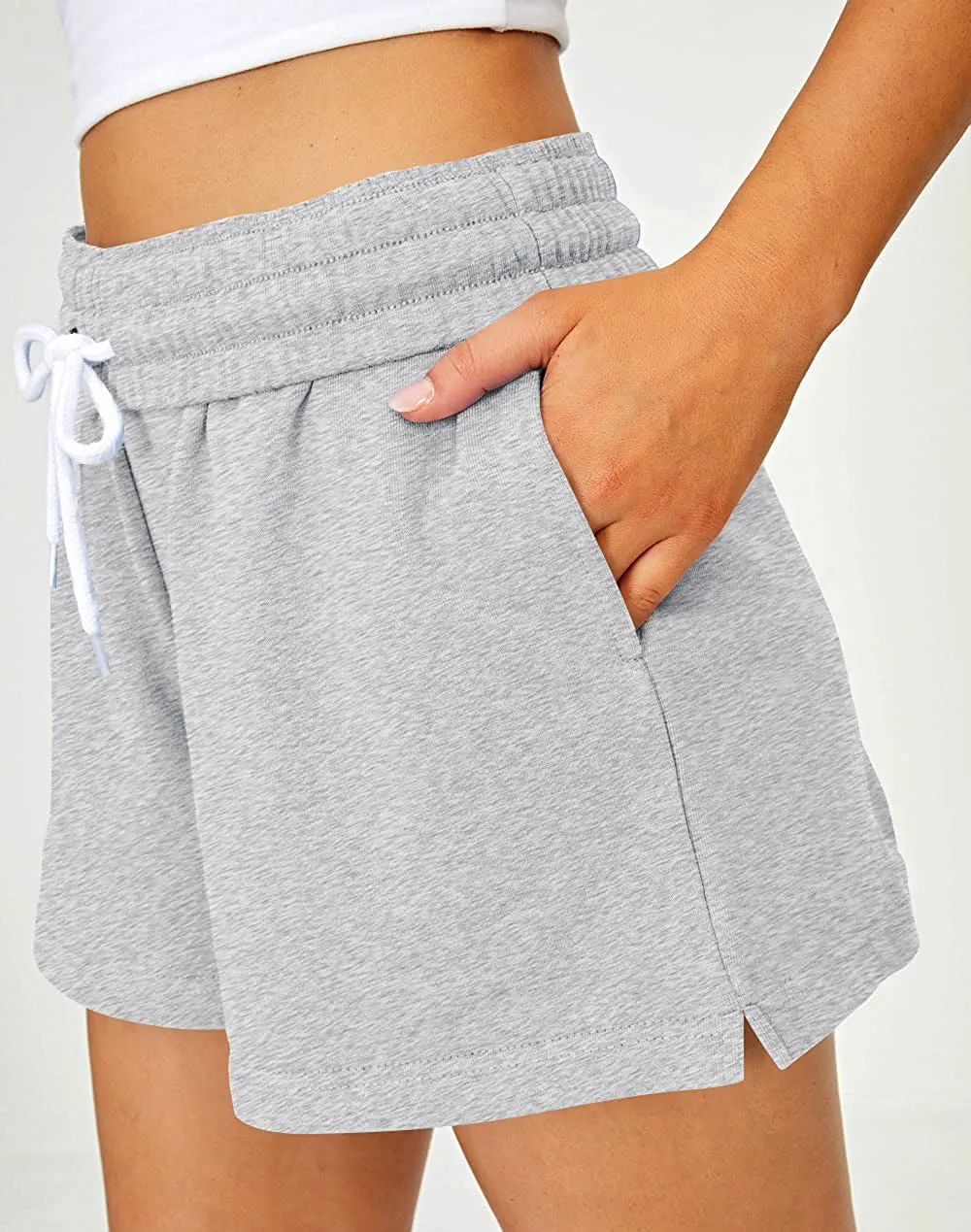 AUTOMET Womens Shorts Casual Summer Drawstring Comfy Sweat Shorts Elastic High Waist Running Shorts Yoga Shorts