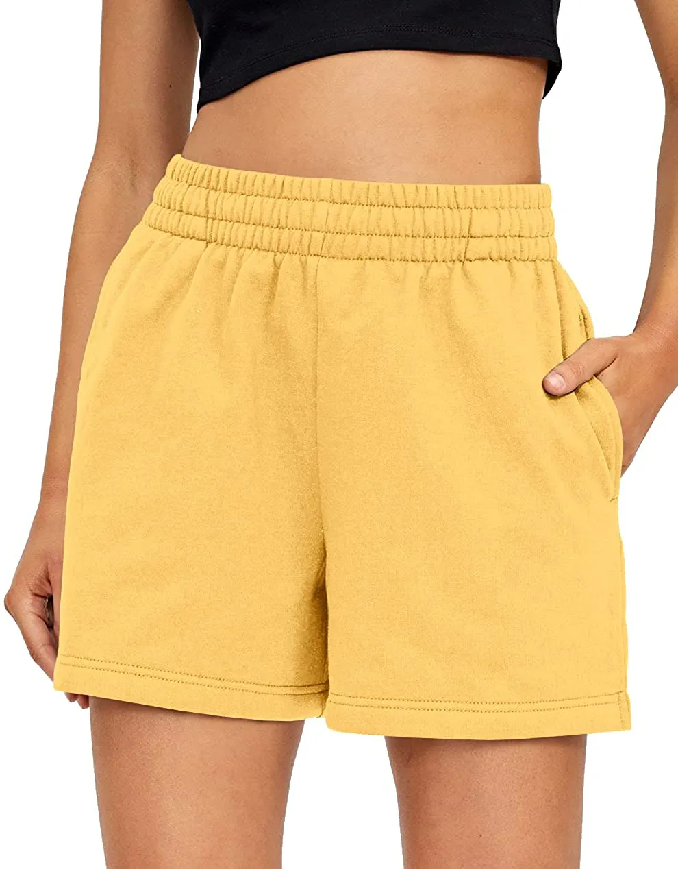 AUTOMET Womens Shorts Casual Summer Drawstring Comfy Sweat Shorts Elastic High Waist Running Shorts Yoga Shorts