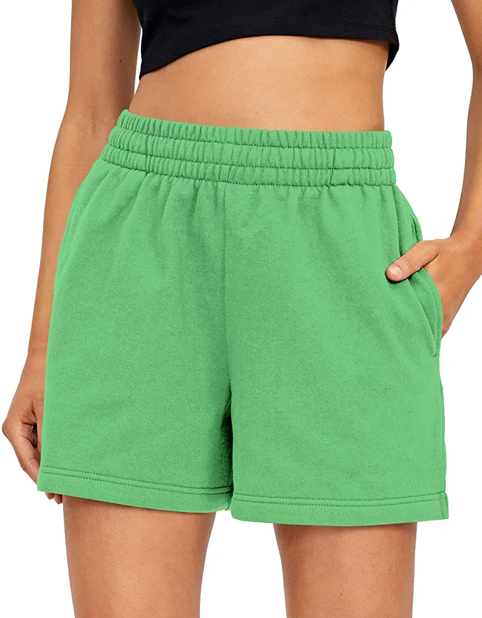 AUTOMET Womens Shorts Casual Summer Drawstring Comfy Sweat Shorts Elastic High Waist Running Shorts Yoga Shorts