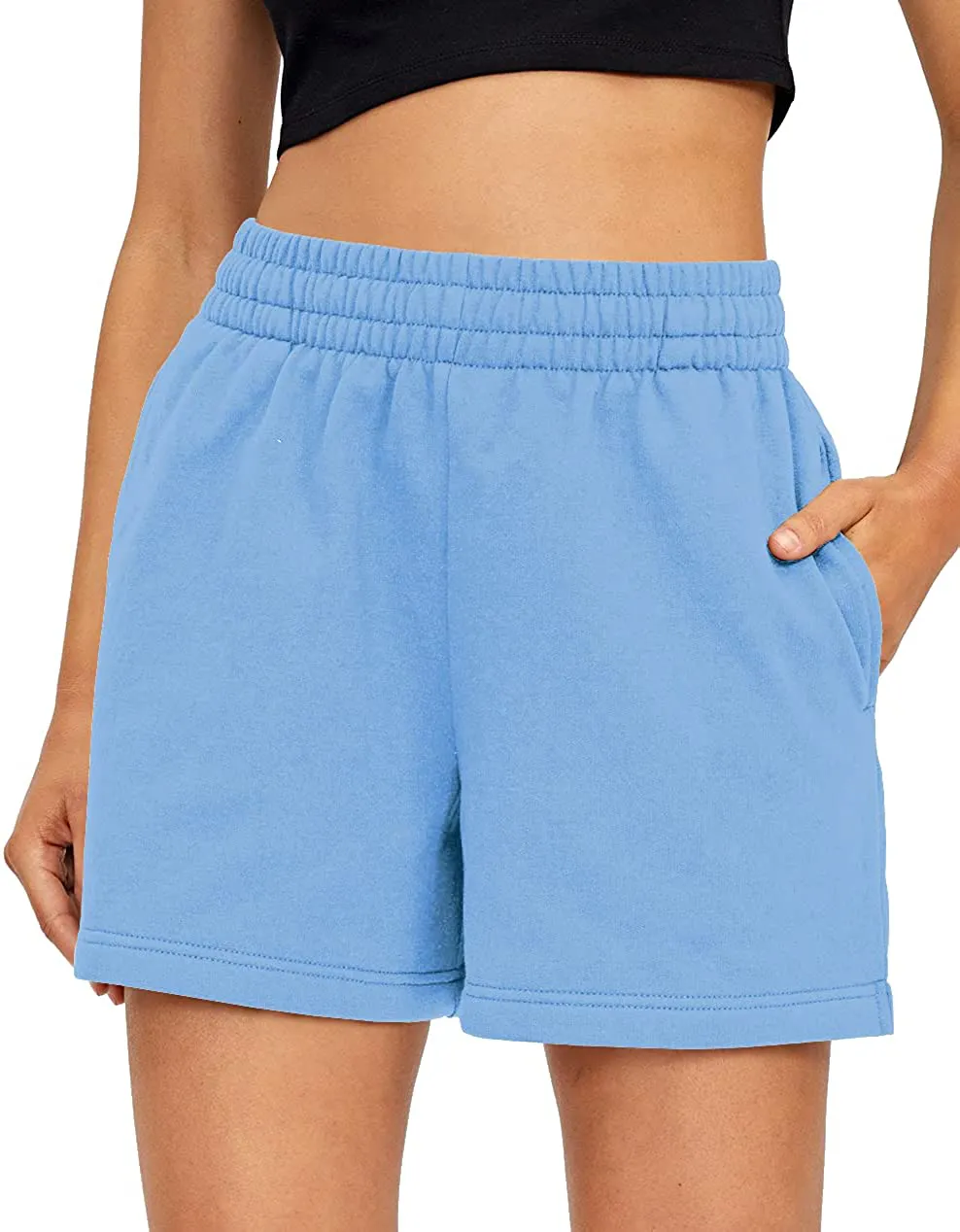 AUTOMET Womens Shorts Casual Summer Drawstring Comfy Sweat Shorts Elastic High Waist Running Shorts Yoga Shorts