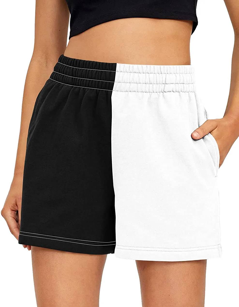 AUTOMET Womens Shorts Casual Summer Drawstring Comfy Sweat Shorts Elastic High Waist Running Shorts Yoga Shorts