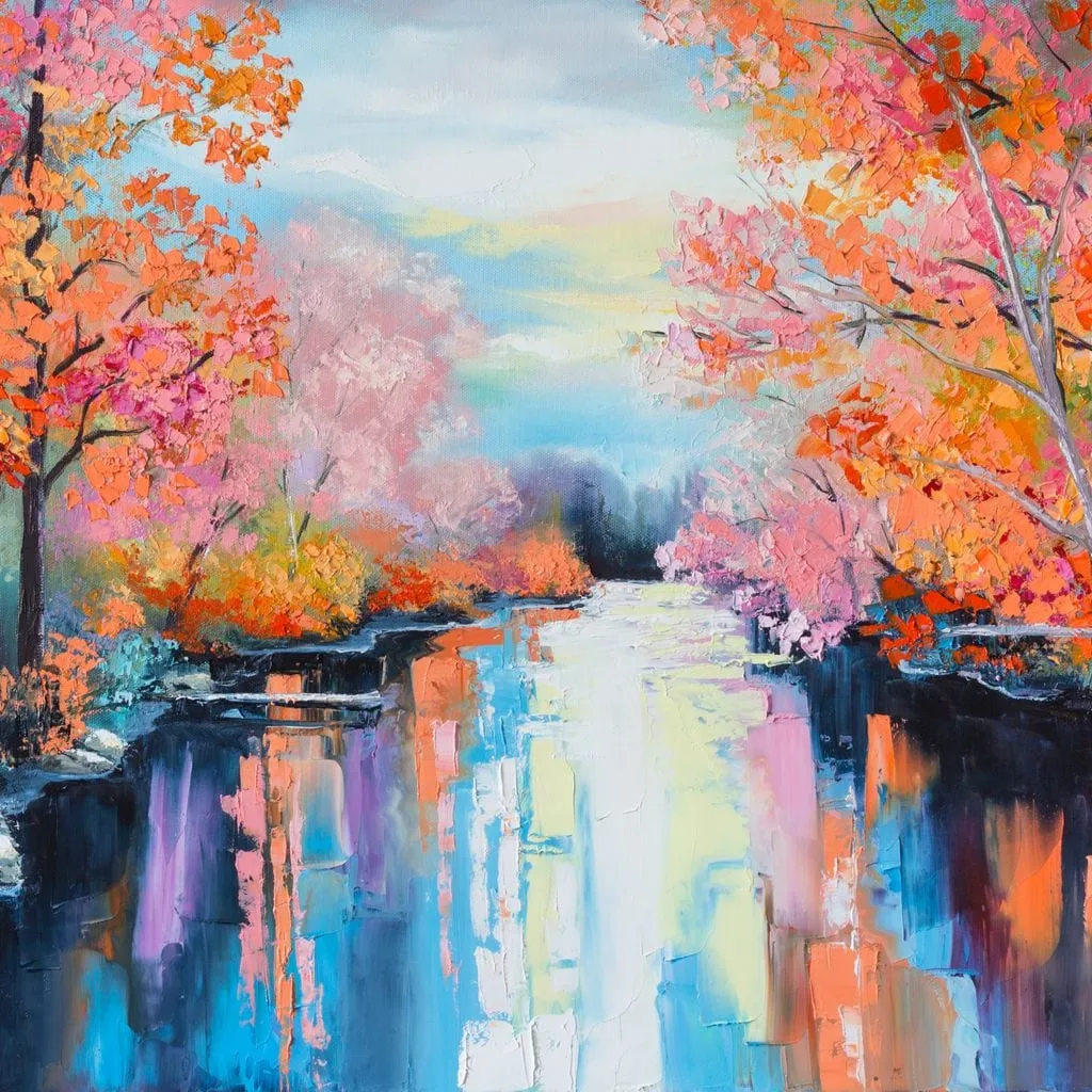 Autumn Stream Pastel