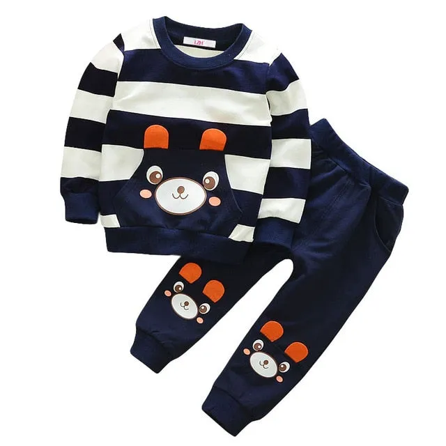 Autumn Winter Boys Clothes T-shirt Pant 2pcs Outfit Kids Clothes Boy Sport Suit Children Clothing
