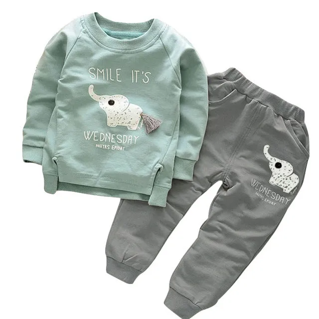 Autumn Winter Boys Clothes T-shirt Pant 2pcs Outfit Kids Clothes Boy Sport Suit Children Clothing