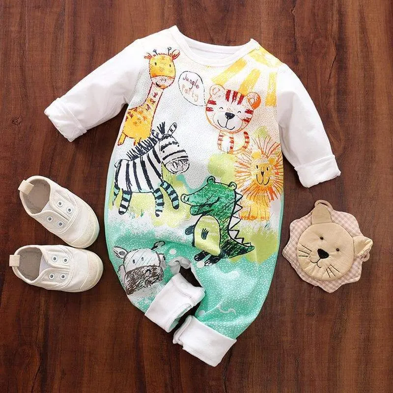 Baby Animals Print Jumpsuit (4 Designs)