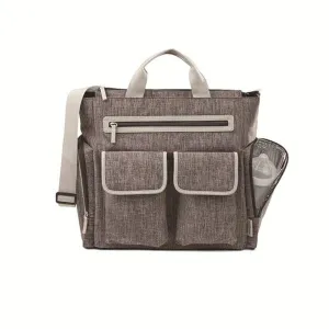 Baby Boom Places and Spaces Satchel Diaper Bag Cross Hatch with Cream Trim