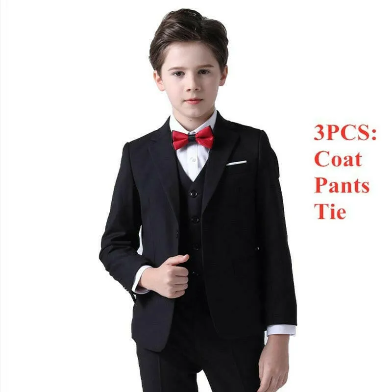 Baby Boys Plaid Wedding Suit with Bowtie Set