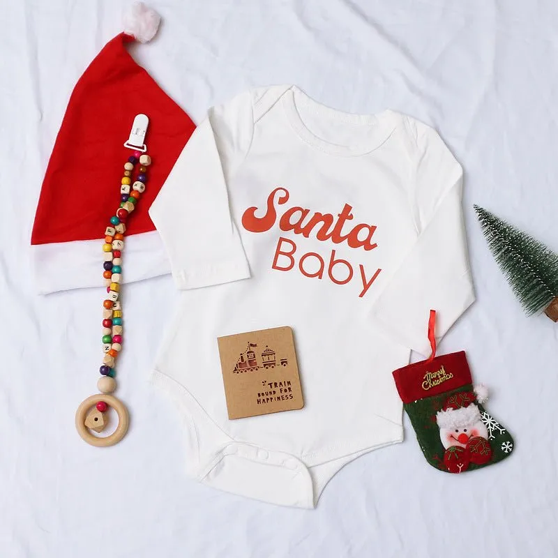 Baby Christmas "Santa Baby" Letter Print Onesie
