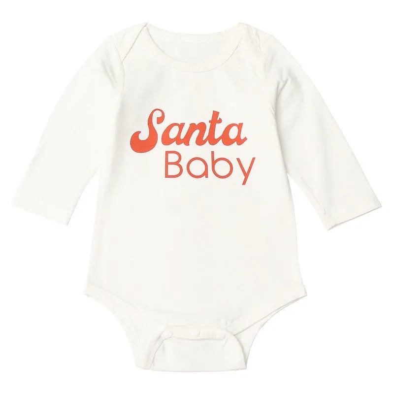 Baby Christmas "Santa Baby" Letter Print Onesie