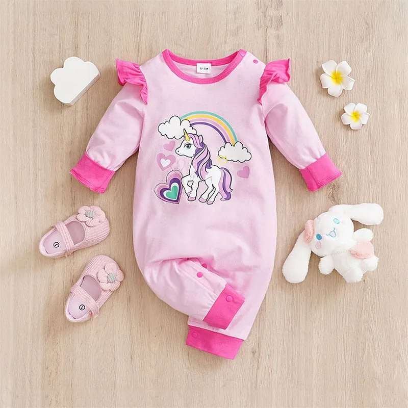 Baby Girl Adorable Cartoon Design Jumpsuits (5 Designs)