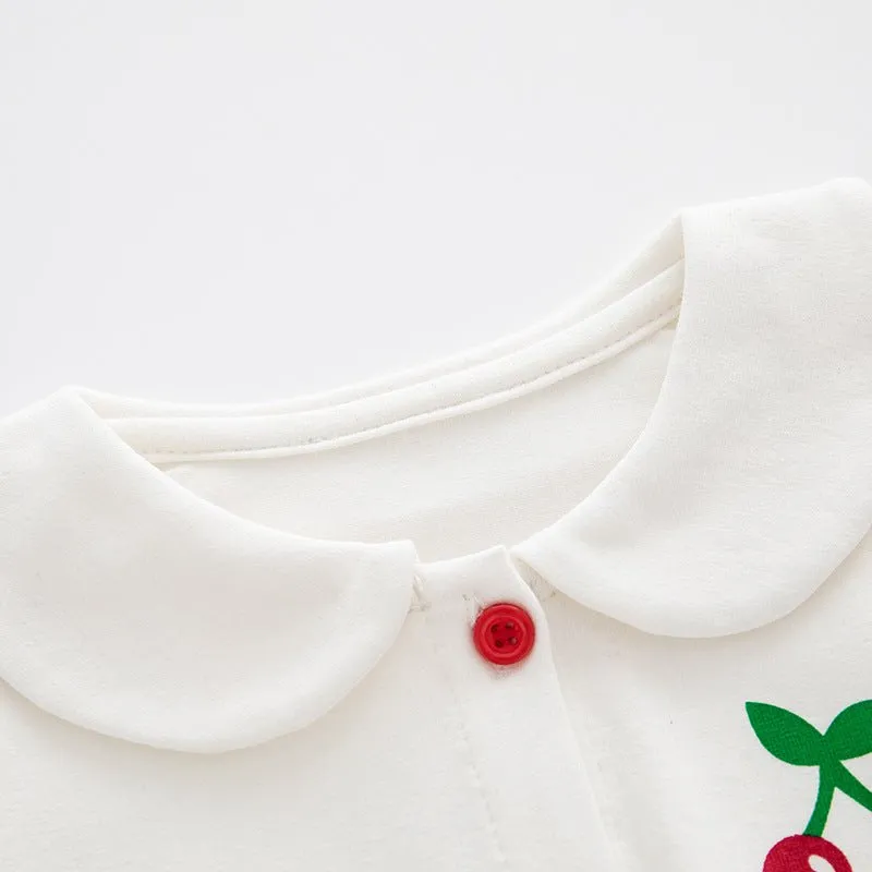 Baby Girl Adorable Cherry Short Sleeve Onesie