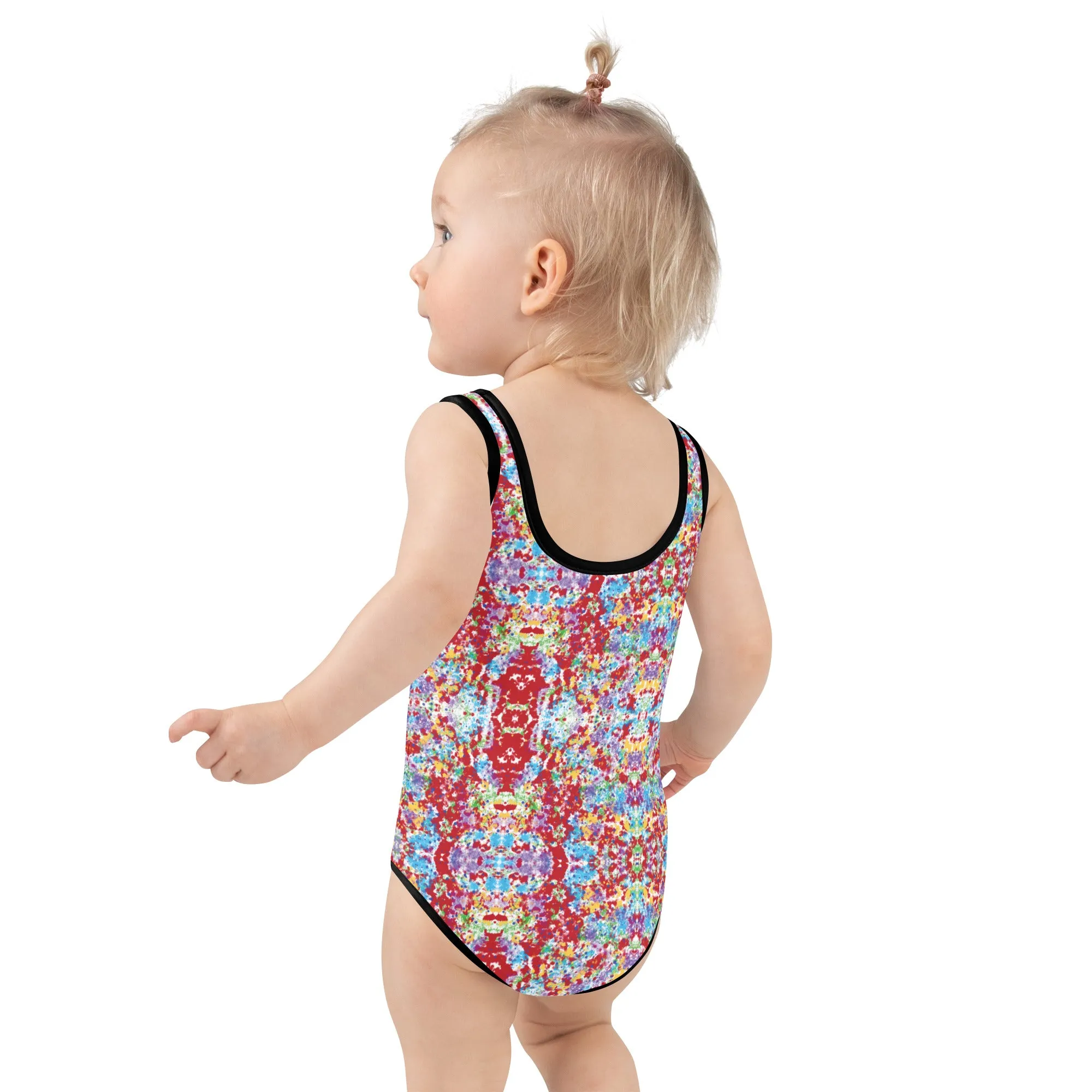 Baby Girl Swimsuit - White Rainbow Kaleisoscope