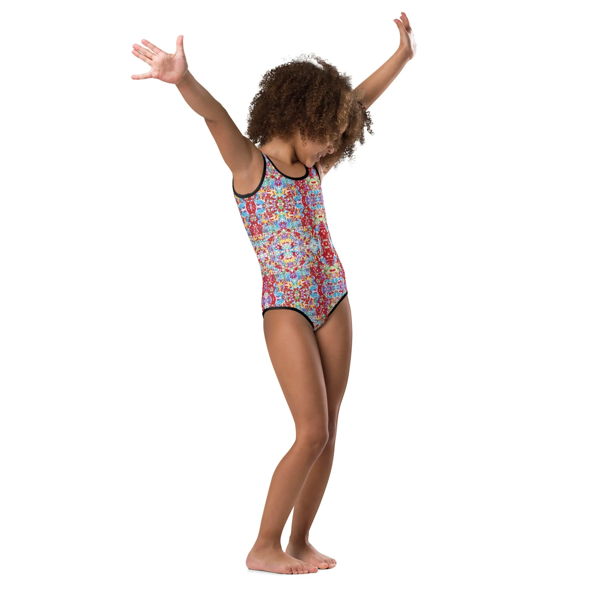 Baby Girl Swimsuit - White Rainbow Kaleisoscope