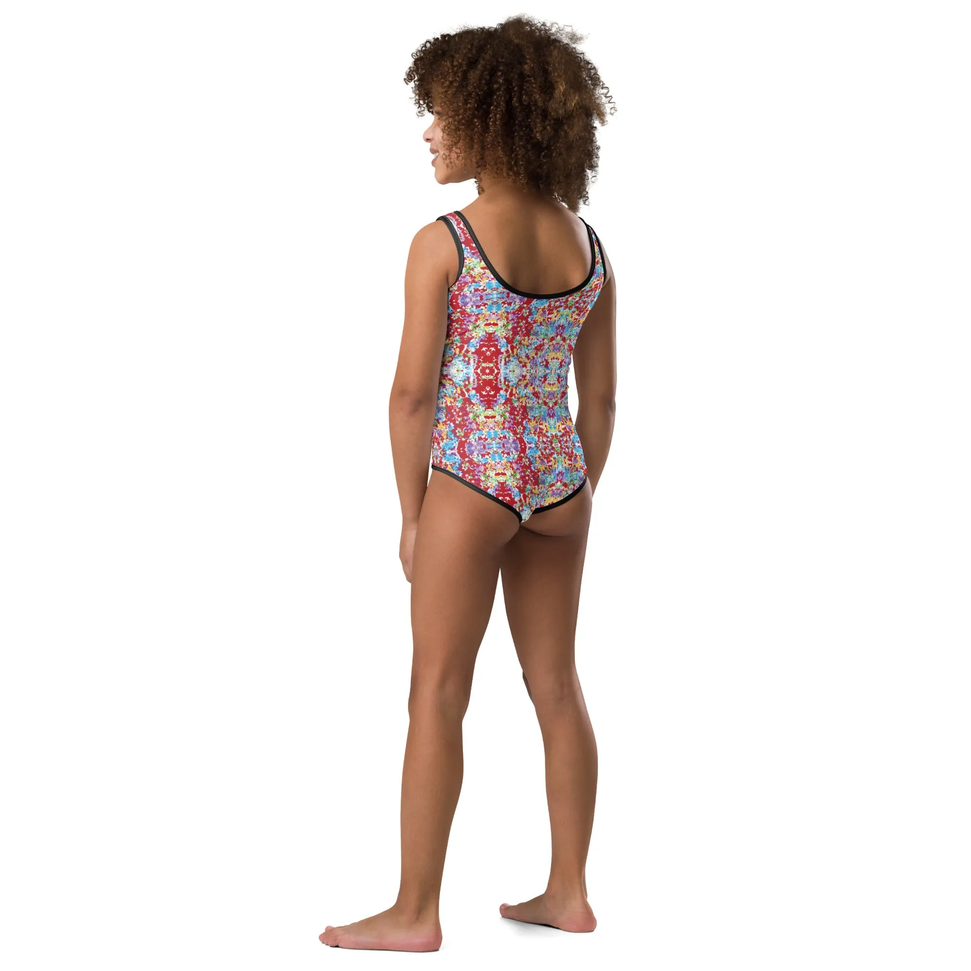 Baby Girl Swimsuit - White Rainbow Kaleisoscope