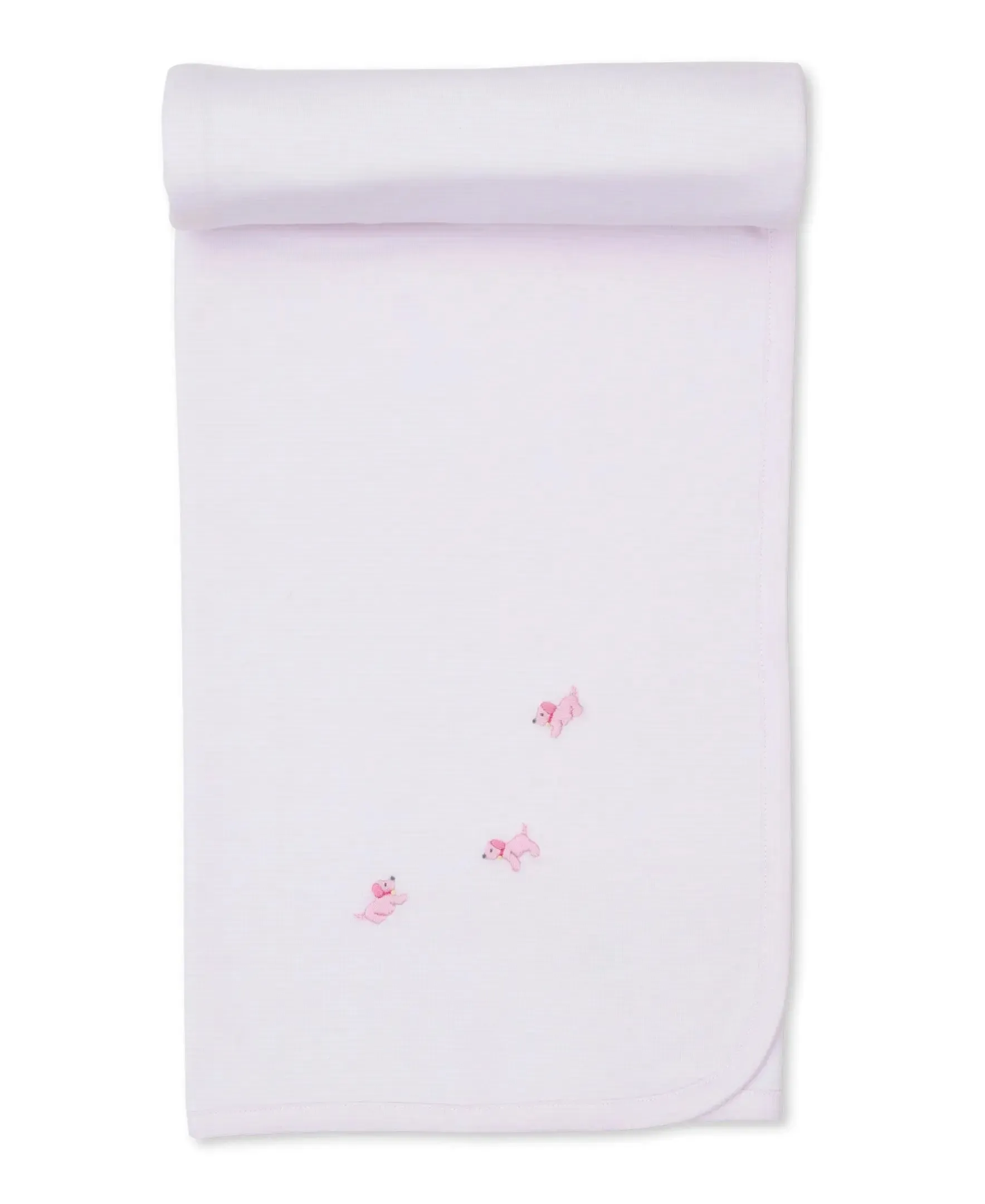 Baby Girls Hand-embroidered Receiving Blanket - Premier Puppies