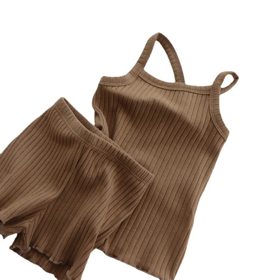 Baby Girls Ribbed Cotton Earthy Summer Set