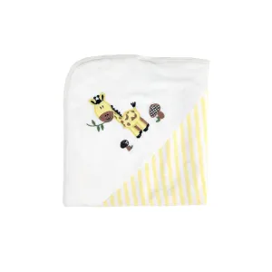 Baby Hooded Towel - Dual Layered - Lemon Yellow Stripes