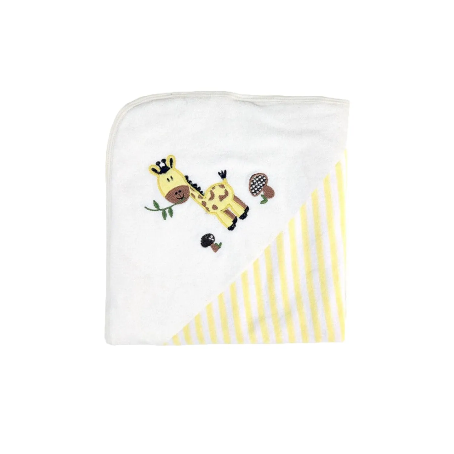 Baby Hooded Towel - Dual Layered - Lemon Yellow Stripes