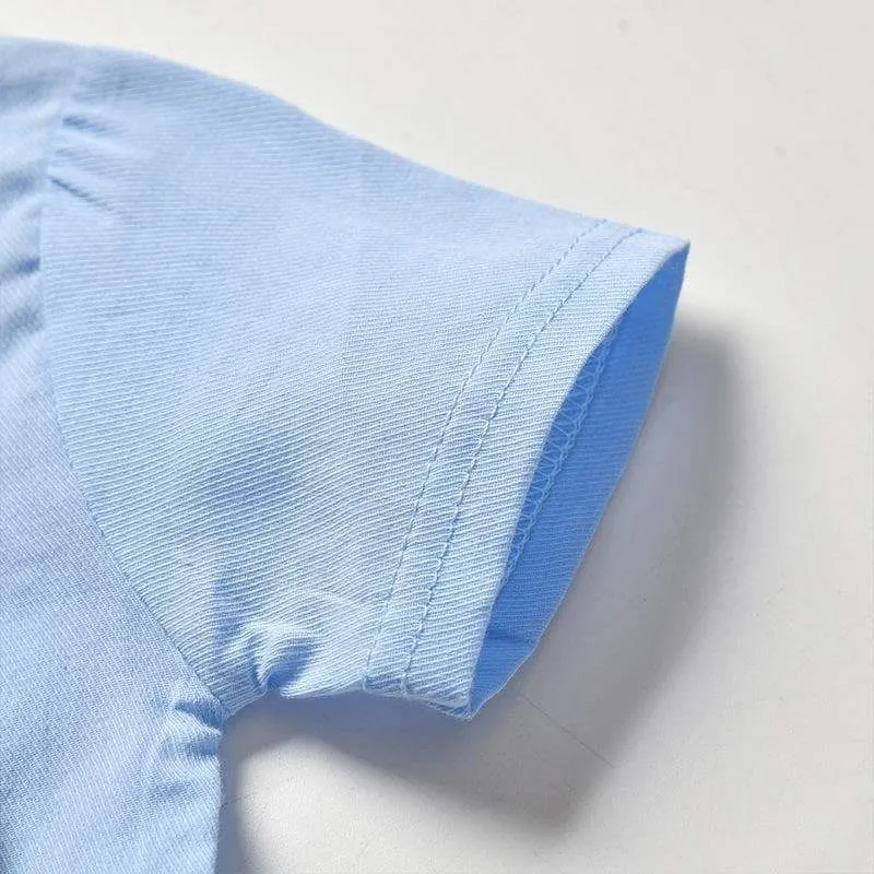Baby Lapel Collar Bowknot School Jumpsuit