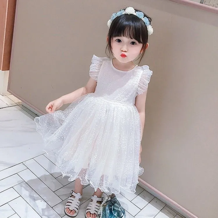 Baby Net Red Wings Skirt  Summer New Korean Style Girls' Western Style Puffy Gauze Princess Dress Girls' Gauze Skirt