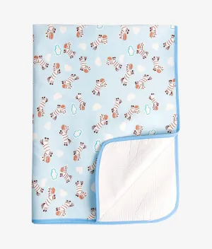Baby Rubber Sheet - Blue Zebra print