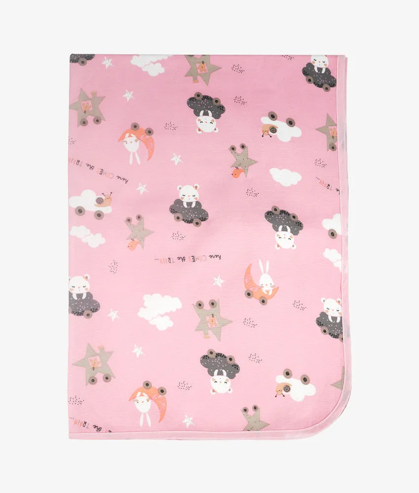 Baby Rubber Sheet - Pink Night Sky Print