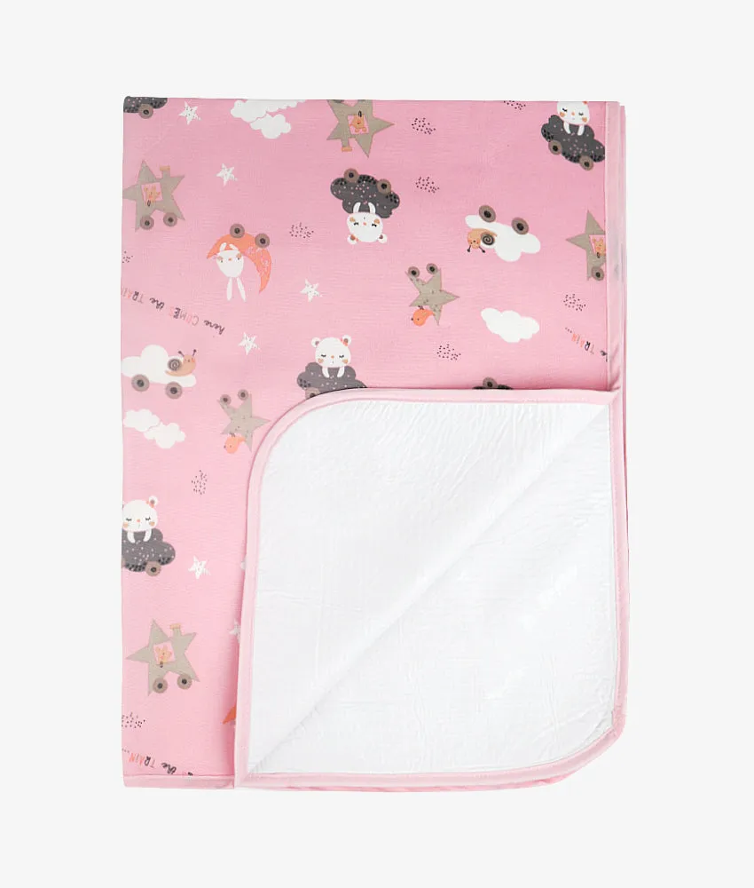 Baby Rubber Sheet - Pink Night Sky Print