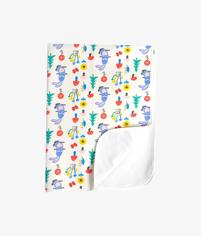 Baby Rubber Sheet - Purple Rabbit Print