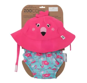 Baby Swim Diaper & Sun Hat Set - Franny the Flamingo