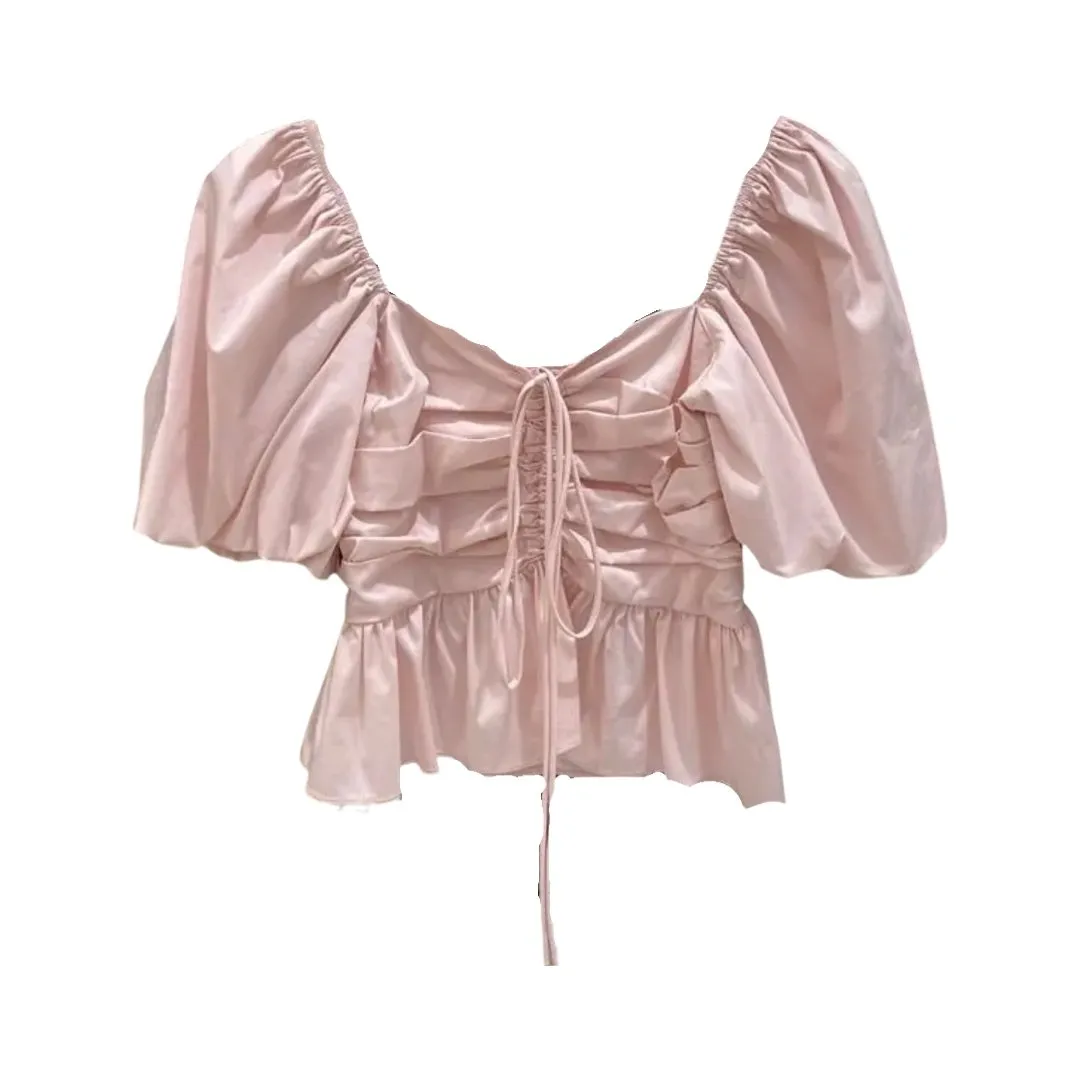 babydoll top with sweetheart neckline