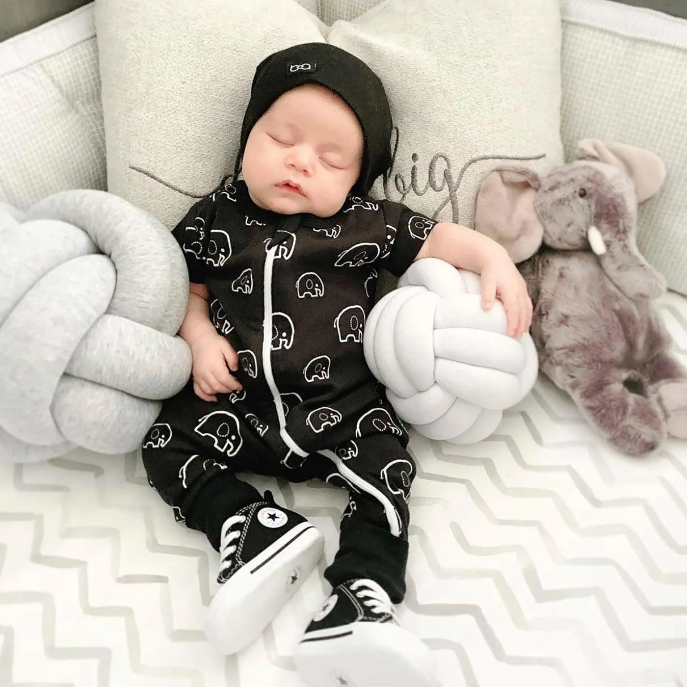 Babyfied Apparel Beanie - Black 6-36M