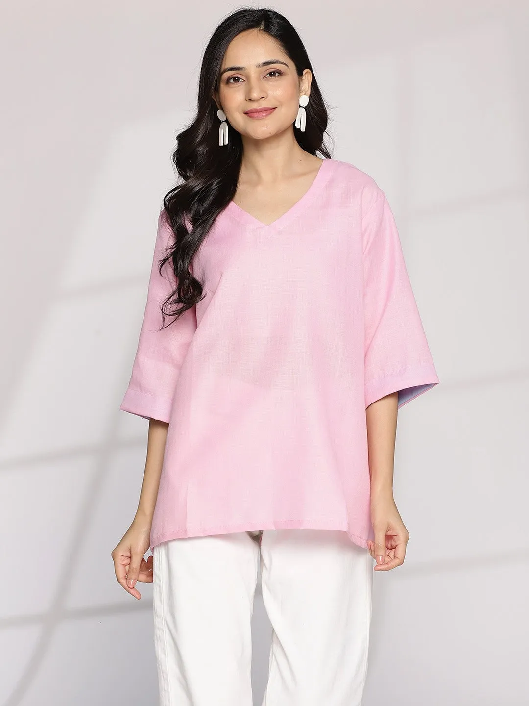 BabyPink CottonSlub CasualTop