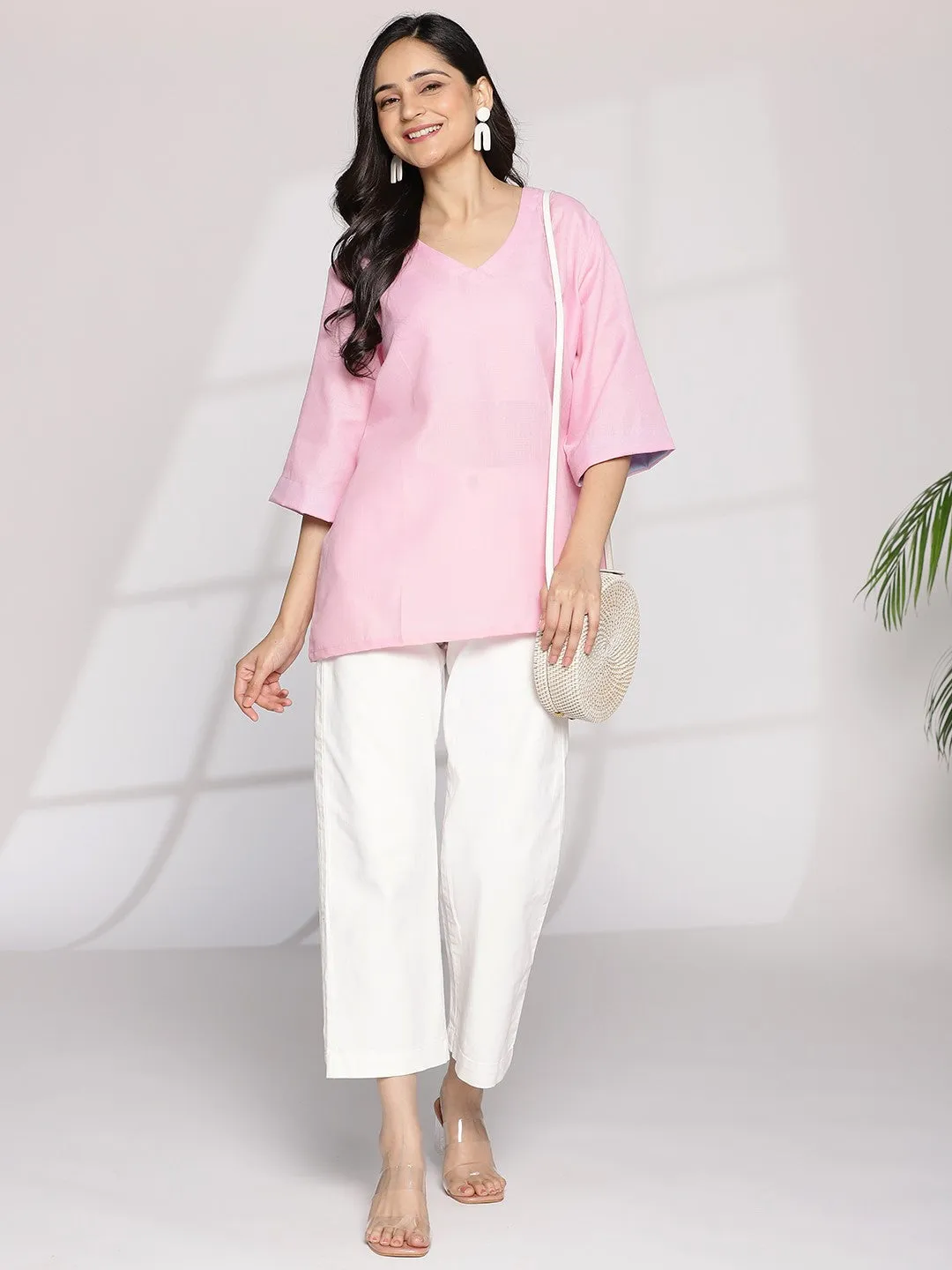BabyPink CottonSlub CasualTop