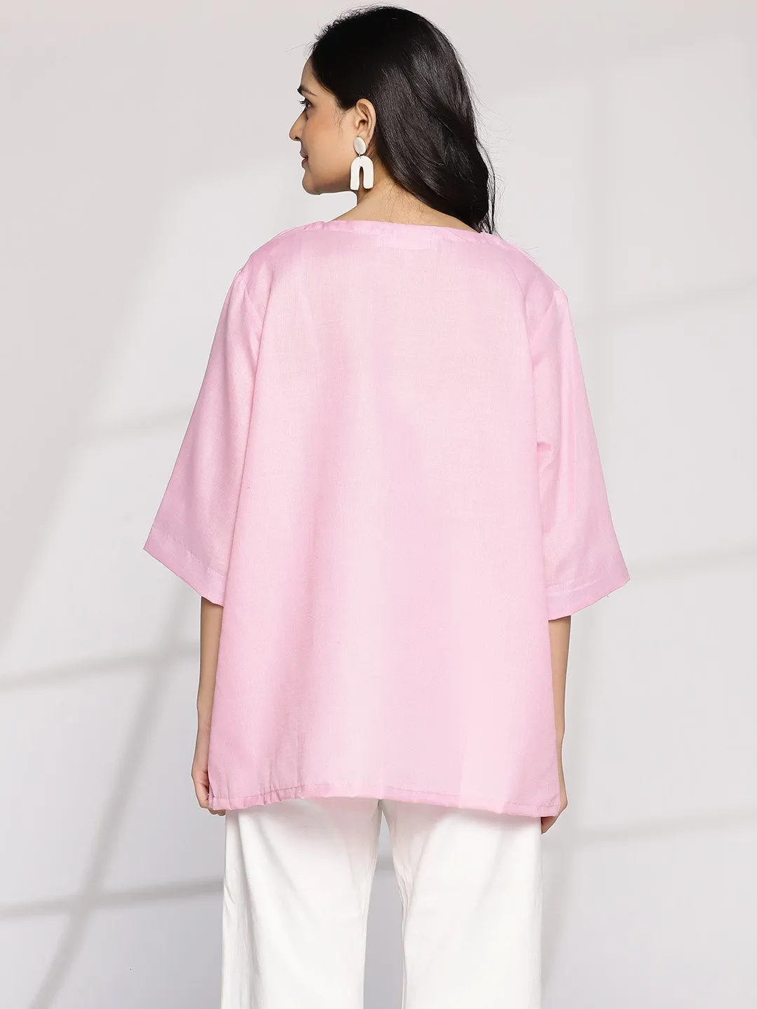 BabyPink CottonSlub CasualTop