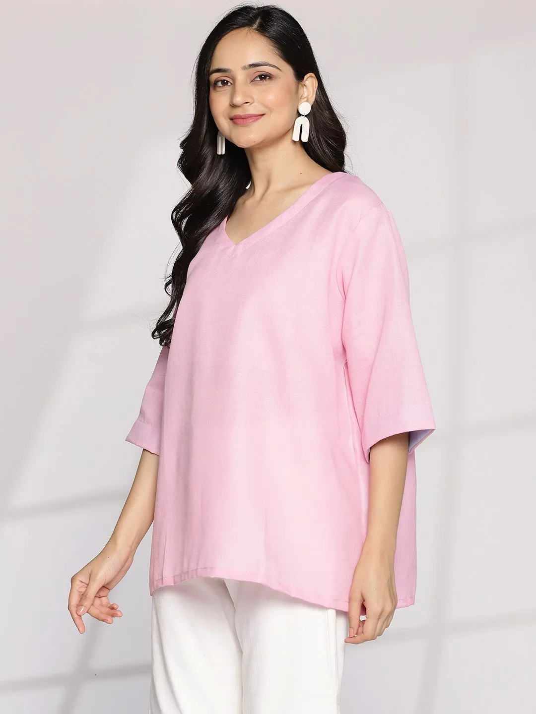 BabyPink CottonSlub CasualTop