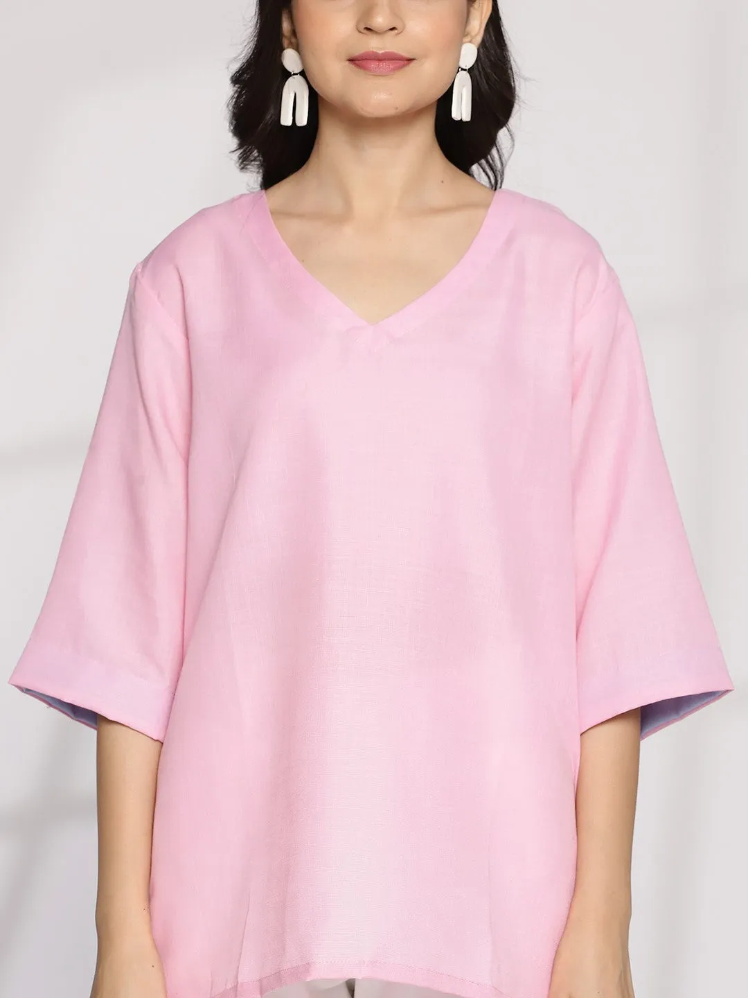 BabyPink CottonSlub CasualTop