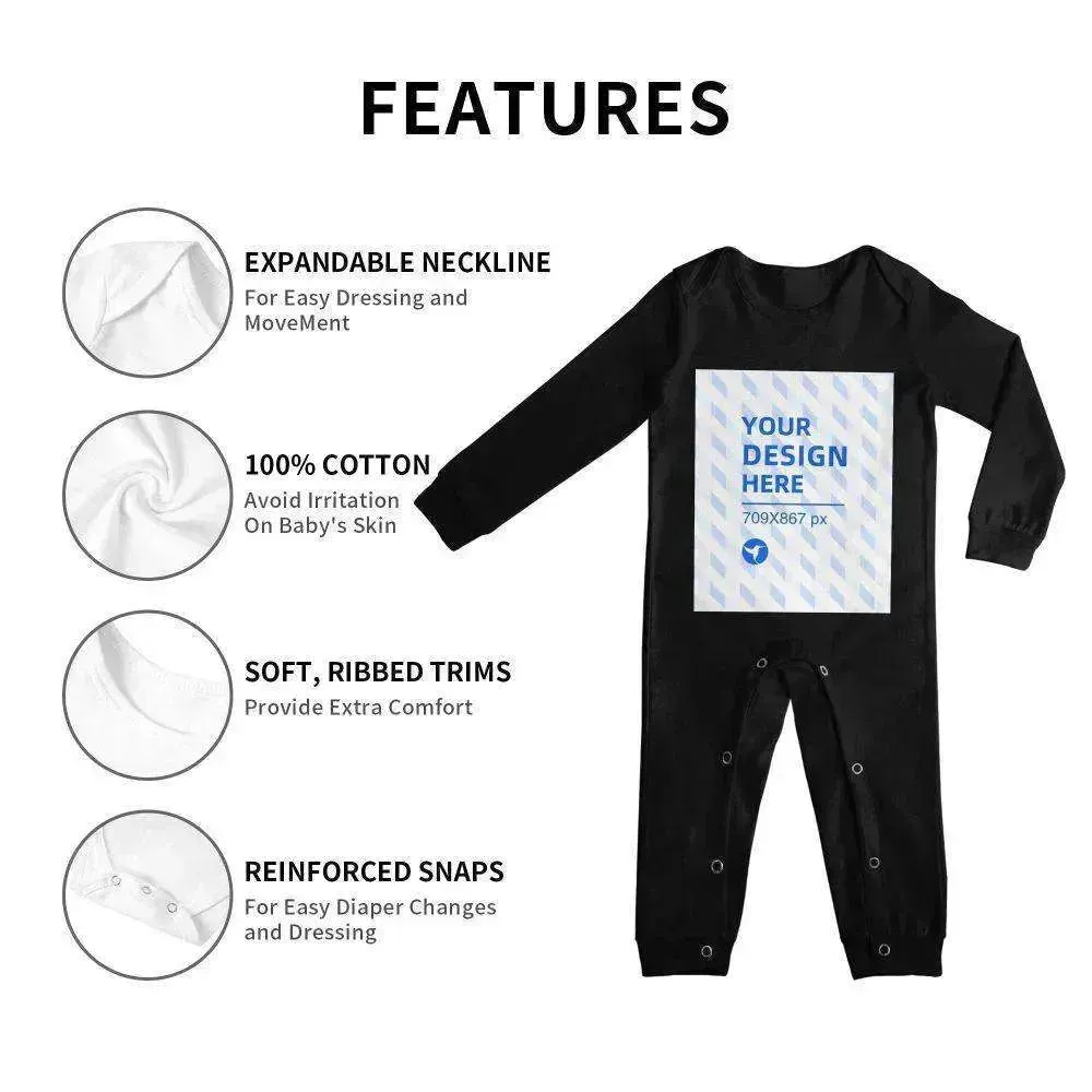 Baby's Comfortable Cotton Long Sleeve One Piece Personalized Wear